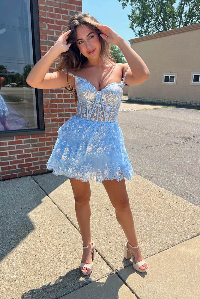 Off the Shoulder Lavender Sequin Ruffle Gemmanovae Short Homecoming Dress