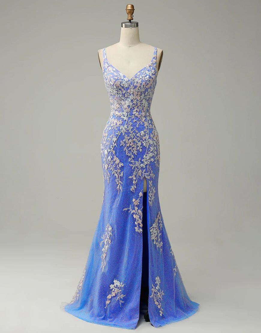 Gorgeous Mermaid V-Neck Prom Dress With Appliques