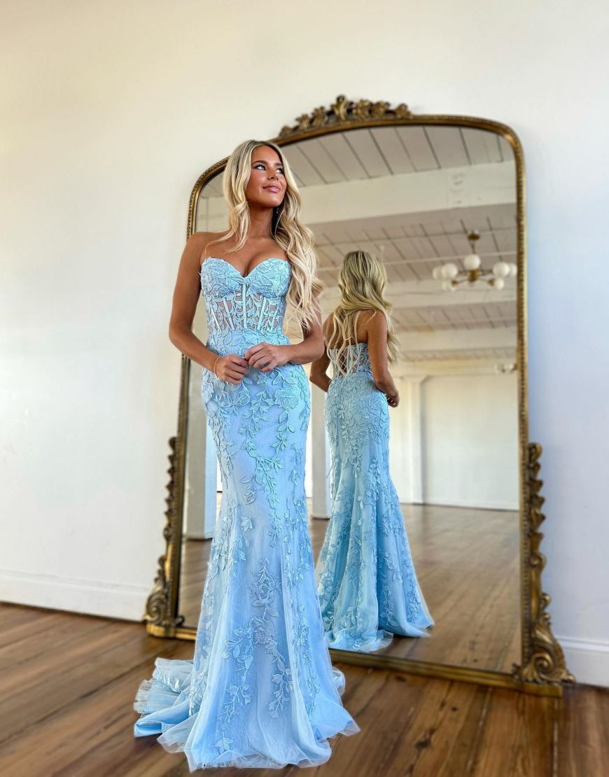 Mermaid Sweetheart Corset Back Prom Dress With Appliques